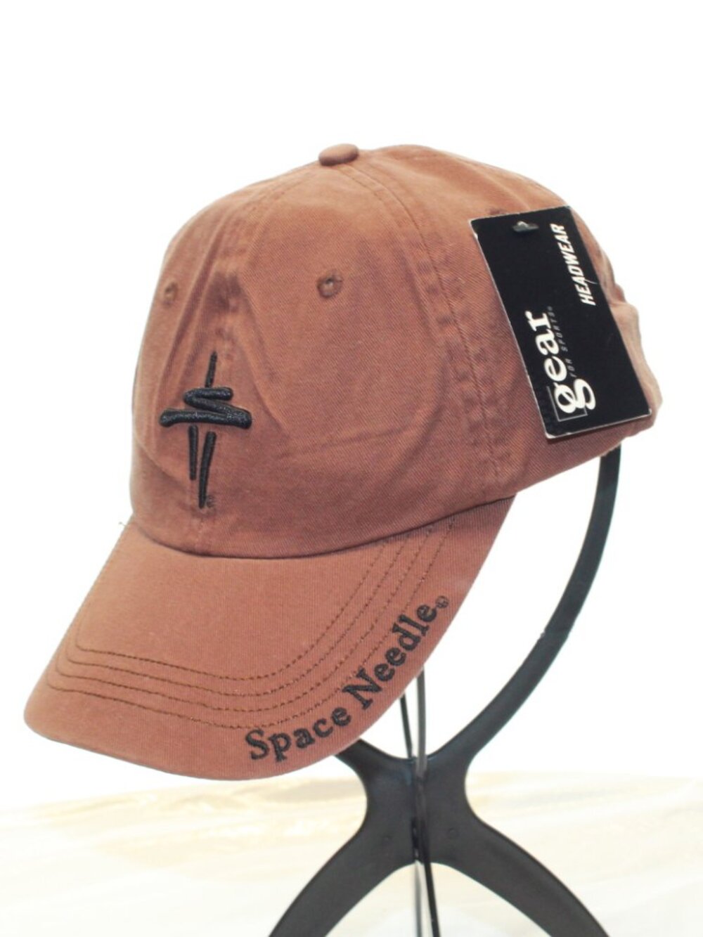 Gear For Sports Brown Embroidered Space Needle Seattle Cotton Strapback Hat NWT
